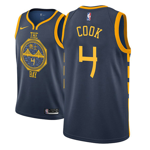 Camiseta baloncesto Quinn Cook 4 Ciudad 2018-19 Azul Golden State Warriors Hombre