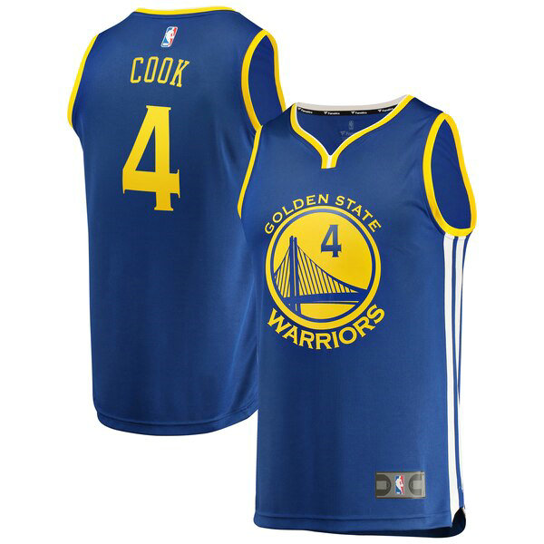 Camiseta baloncesto Quinn Cook 4 Icon Edition Azul Golden State Warriors Hombre