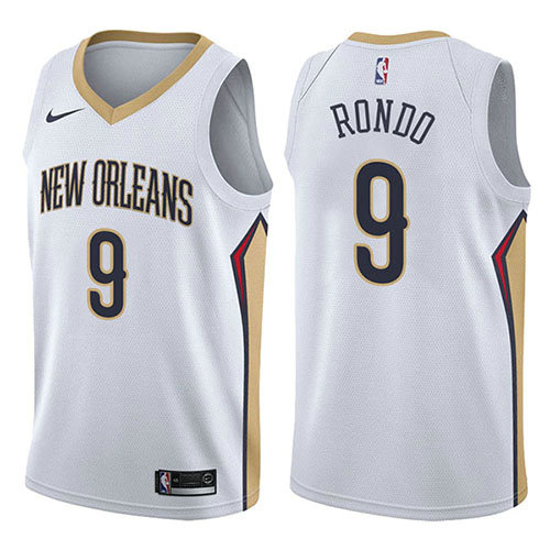 Camiseta baloncesto Rajon Rondo 9 Association 2017-18 Blanco New Orleans Pelicans Hombre