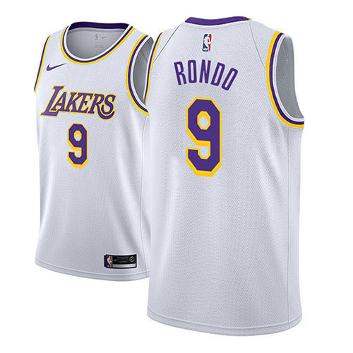 Camiseta baloncesto Rajon Rondo 9 Association 2018-19 Blanco Los Angeles Lakers Hombre