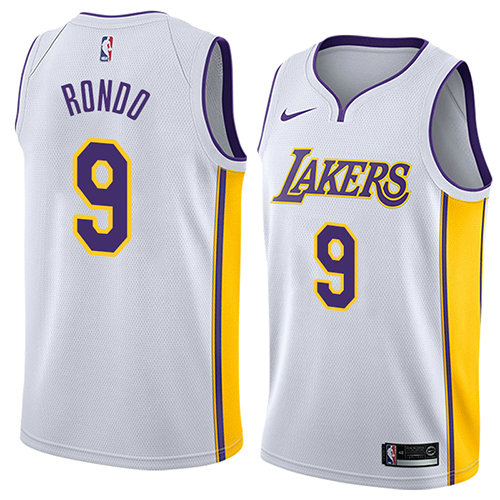 Camiseta baloncesto Rajon Rondo 9 Association 2018 Blanco Los Angeles Lakers Hombre