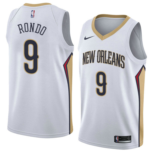 Camiseta baloncesto Rajon Rondo 9 Association 2018 Blanco New Orleans Pelicans Hombre