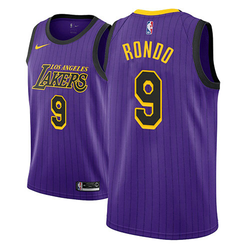 Camiseta baloncesto Rajon Rondo 9 Ciudad 2018 P鐓pura Los Angeles Lakers Hombre