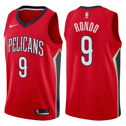Camiseta baloncesto Rajon Rondo 9 Statement 2017-18 Rojo New Orleans Pelicans Hombre