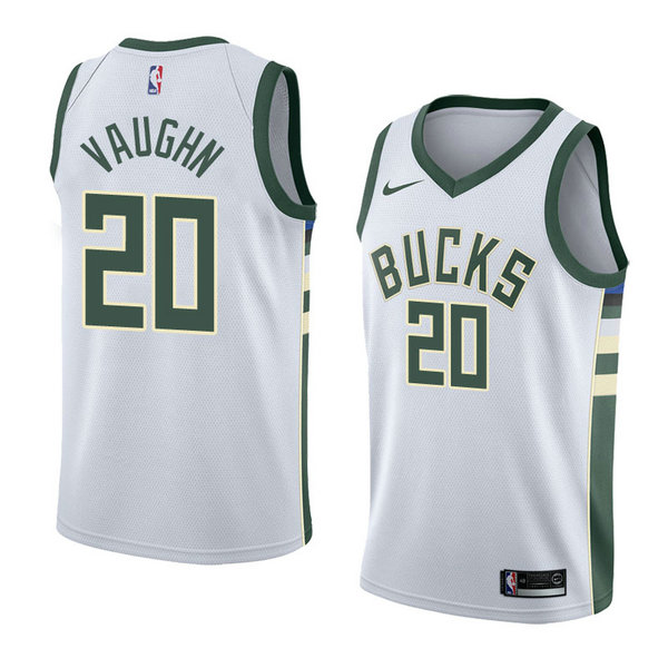 Camiseta baloncesto Rashad Vaughn 20 Association 2018 Blanco Milwaukee Bucks Hombre