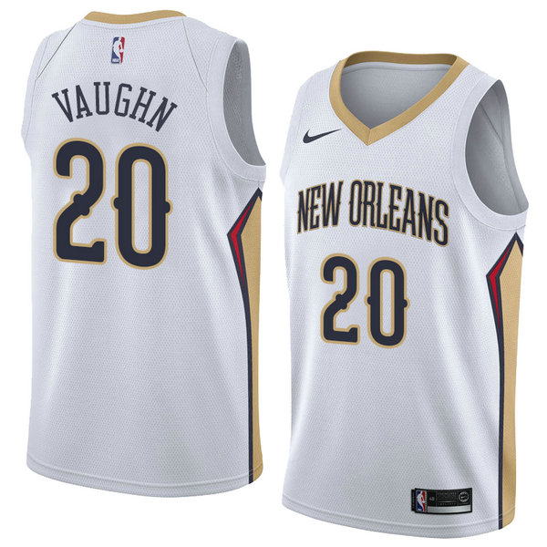 Camiseta baloncesto Rashad Vaughn 20 Association 2018 Blanco New Orleans Pelicans Hombre