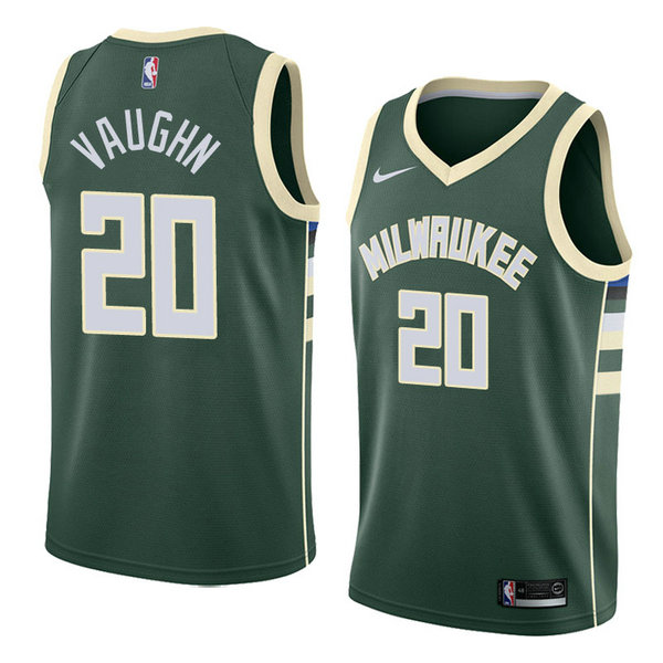 Camiseta baloncesto Rashad Vaughn 20 Icon 2018 Verde Milwaukee Bucks Hombre