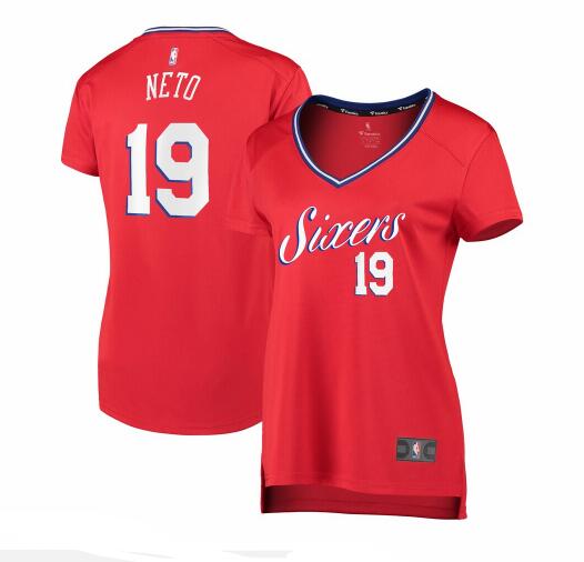 Camiseta baloncesto Raul Neto 19 statement edition Rojo Philadelphia 76ers Mujer