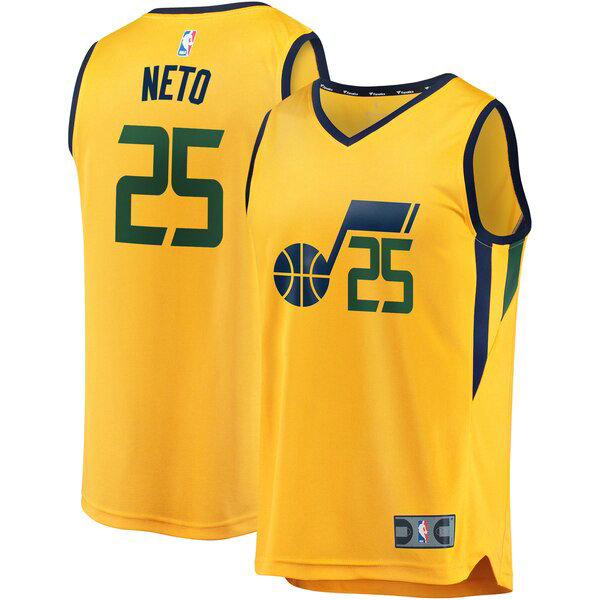 Camiseta baloncesto Raul Neto 25 Statement Edition Amarillo Utah Jazz Hombre