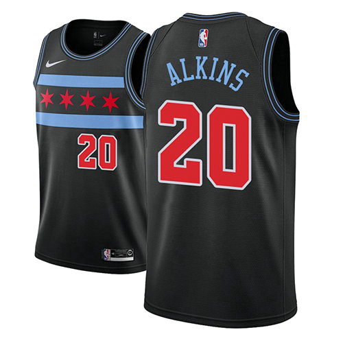 Camiseta baloncesto Rawle Alkins 20 Ciudad 2018-19 Negro Chicago Bulls Hombre