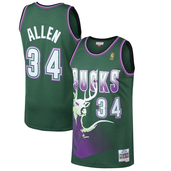 Camiseta baloncesto Ray Allen 34 1996-1997 Classics Swingman Verde Milwaukee Bucks Hombre