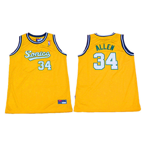 Camiseta baloncesto Ray Allen 34 Historic Amarillo Seattle Supersonics Hombre