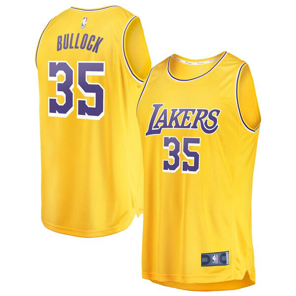 Camiseta baloncesto Reggie Bullock 35 Icon Edition Amarillo Los Angeles Lakers Hombre