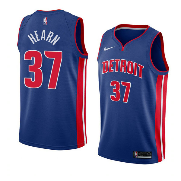 Camiseta baloncesto Reggie Hearn 37 Icon 2018 Azul Detroit Pistons Hombre