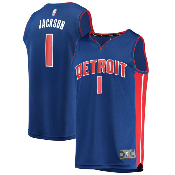 Camiseta baloncesto Reggie Jackson 1 Icon Edition Azul Detroit Pistons Hombre