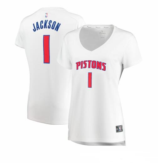 Camiseta baloncesto Reggie Jackson 1 association edition Blanco Detroit Pistons Mujer