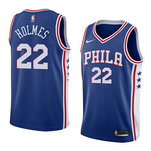 Camiseta baloncesto Richaun Holmes 22 Icon 2018 Azul Philadelphia 76ers Hombre