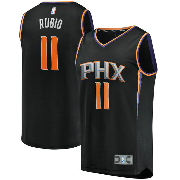 Camiseta baloncesto Ricky Rubio 11 Statement Edition Negro Phoenix Suns Hombre