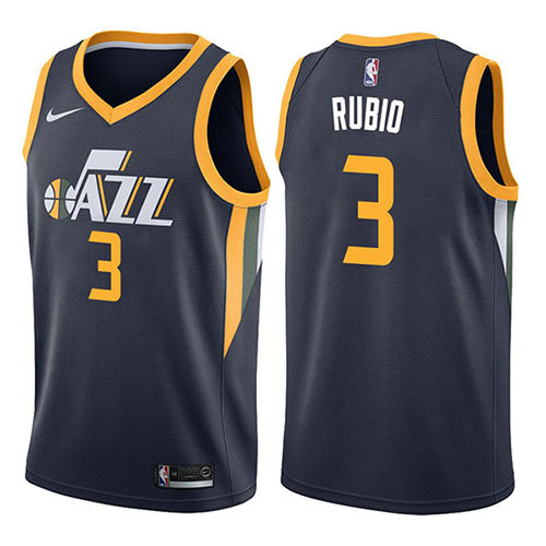 Camiseta baloncesto Ricky Rubio 3 Icon 2017-18 Azul Utah Jazz Hombre