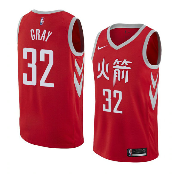 Camiseta baloncesto Rob Gris 32 Ciudad 2018 Rojo Houston Rockets Hombre