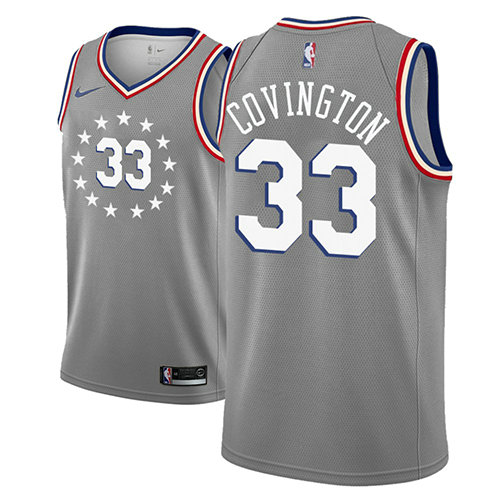 Camiseta baloncesto Robert Covington 33 Ciudad 2018-19 Gris Philadelphia 76ers Hombre
