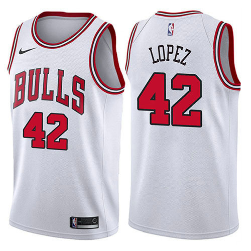 Camiseta baloncesto Robin Lopez 42 Association 2017-18 Blanco Chicago Bulls Hombre