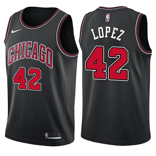 Camiseta baloncesto Robin Lopez 42 Statement 2017-18 Negro Chicago Bulls Hombre