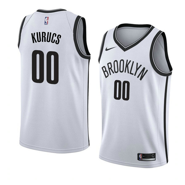 Camiseta baloncesto Rodions Kurucs 0 Association 2018 Blanco Brooklyn Nets Hombre