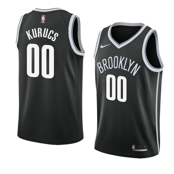 Camiseta baloncesto Rodions Kurucs 0 Icon 2018 Negro Brooklyn Nets Hombre