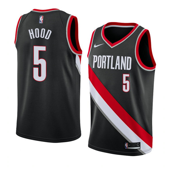 Camiseta baloncesto Rodney Hood 5 Icon 2018 Negro Portland Trail Blazers Hombre