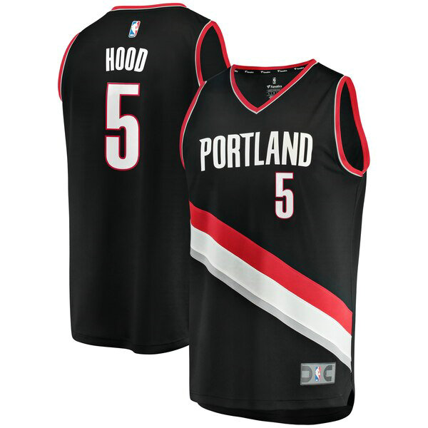 Camiseta baloncesto Rodney Hood 5 Icon Edition Negro Portland Trail Blazers Hombre