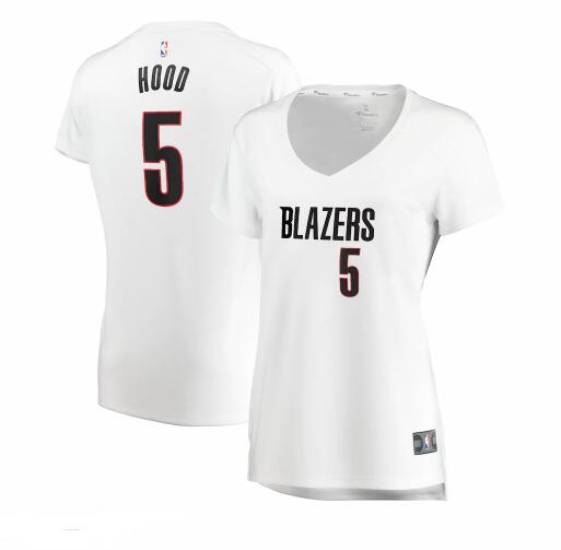 Camiseta baloncesto Rodney Hood 5 association edition Blanco Portland Trail Blazers Mujer