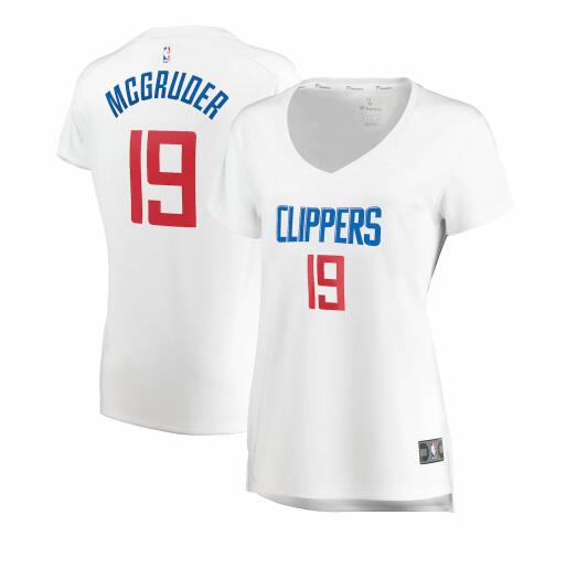 Camiseta baloncesto Rodney McGruder 19 association edition Blanco Los Angeles Clippers Mujer
