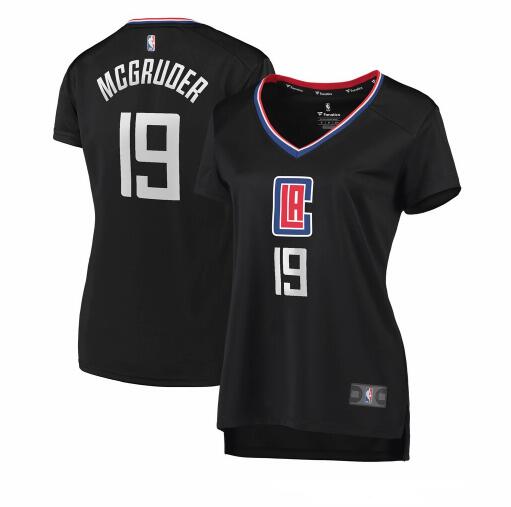 Camiseta baloncesto Rodney McGruder 19 statement edition Negro Los Angeles Clippers Mujer