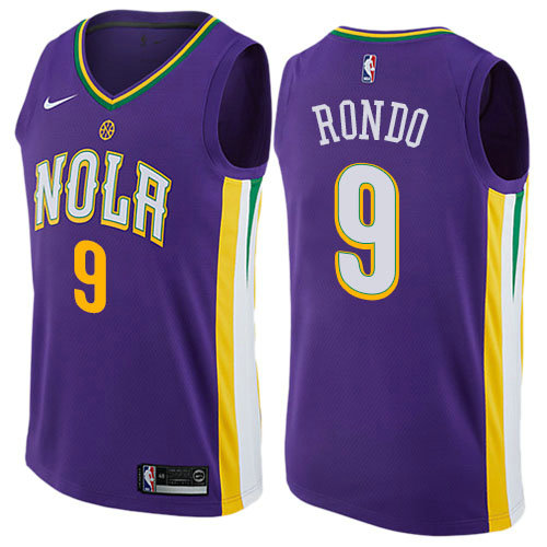 Camiseta baloncesto Rondo 9 Ciudad 2017-18 P鐓pura New Orleans Pelicans Hombre
