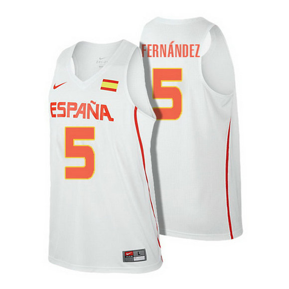 Camiseta baloncesto Rudy Fernandez 5 Rio Olympics Espana 2016 Blanca