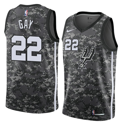 Camiseta baloncesto Rudy Gay 22 Ciudad 2018 Gris San Antonio Spurs Hombre