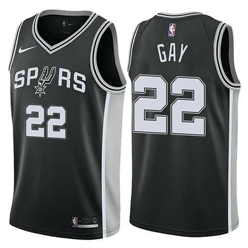 Camiseta baloncesto Rudy Gay 22 Icon 2017-18 Negro San Antonio Spurs Hombre