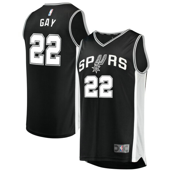 Camiseta baloncesto Rudy Gay 22 Icon Edition Negro San Antonio Spurs Hombre