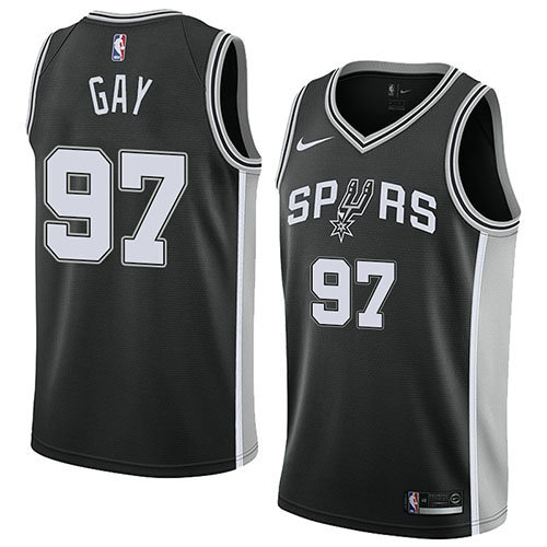 Camiseta baloncesto Rudy Gay 97 Icon 2018 Negro San Antonio Spurs Hombre