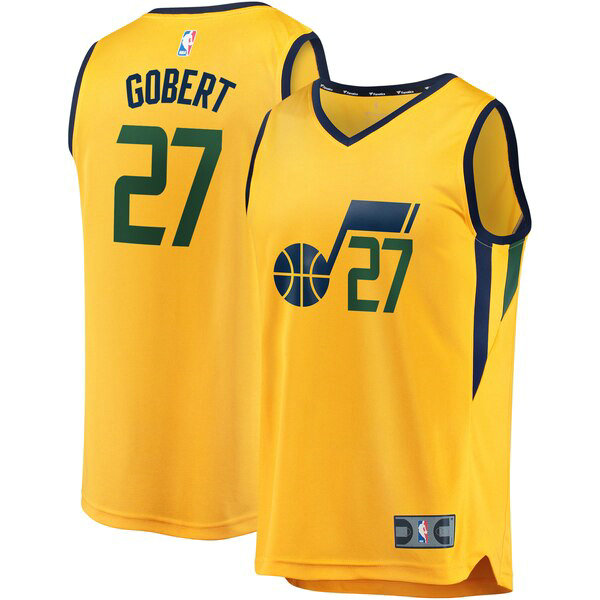 Camiseta baloncesto Rudy Gobert 27 Statement Edition Amarillo Utah Jazz Hombre