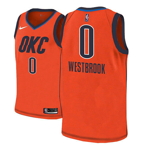Camiseta baloncesto Russell Westbrook 0 Earned 2018-19 Naranja Oklahoma City Thunder Hombre