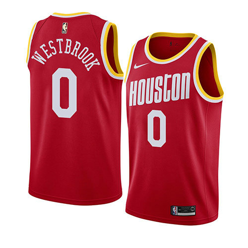 Camiseta baloncesto Russell Westbrook 0 Hardwood Classics 2019-20 Rojo Houston Rockets Hombre