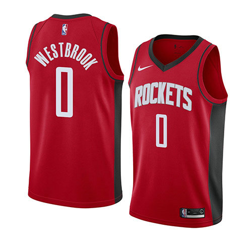 Camiseta baloncesto Russell Westbrook 0 Icon 2019-20 Rojo Houston Rockets Hombre