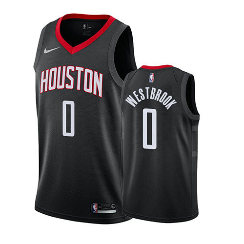 Camiseta baloncesto Russell Westbrook 0 Statement 2018 Negro Houston Rockets Hombre