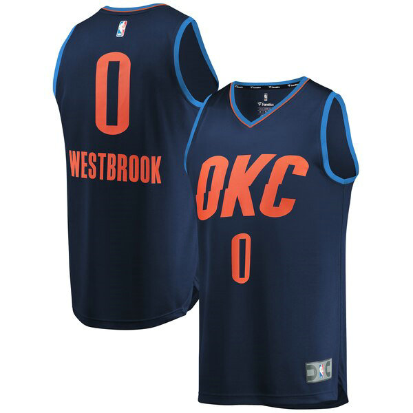 Camiseta baloncesto Russell Westbrook 0 Statement Edition Armada Oklahoma City Thunder Nino