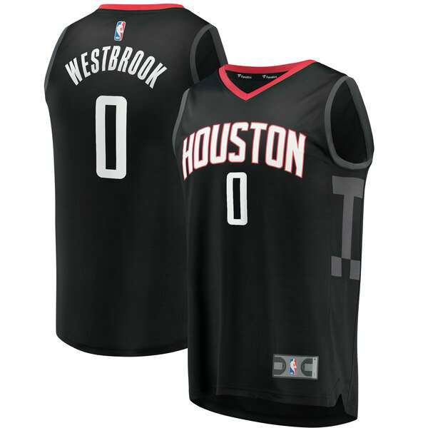Camiseta baloncesto Russell Westbrook 0 Statement Edition Negro Houston Rockets Hombre