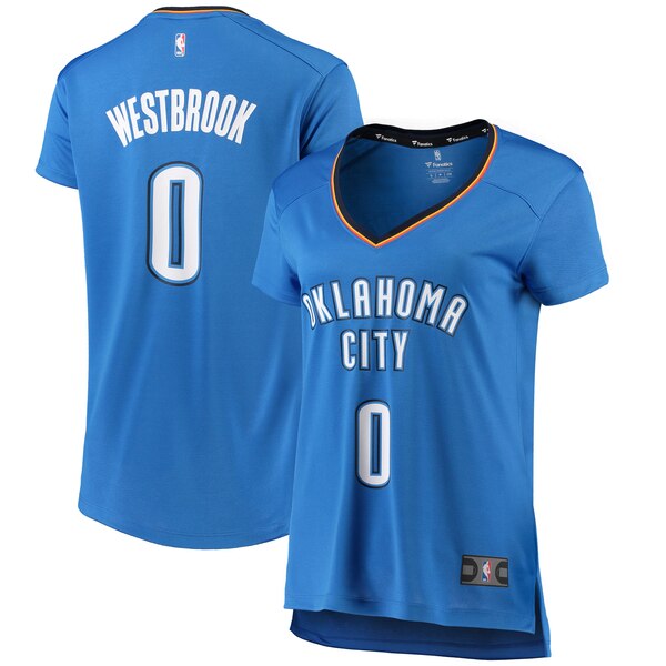 Camiseta baloncesto Russell Westbrook 0 icónico Azul Oklahoma City Thunder Mujer