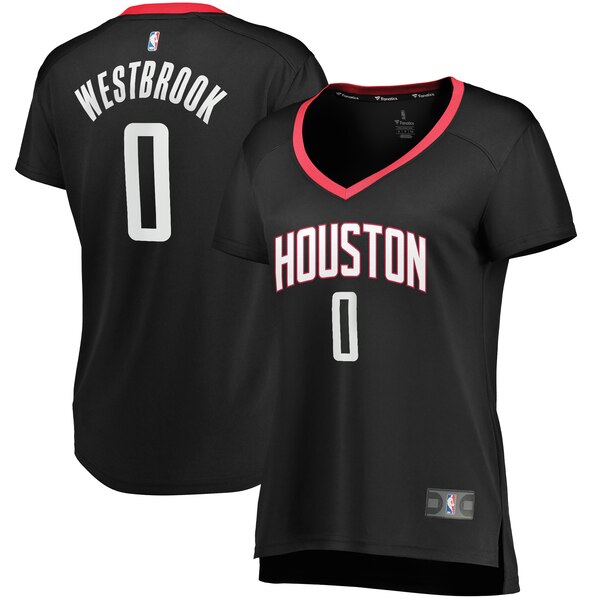Camiseta baloncesto Russell Westbrook 0 statement edition Negro Houston Rockets Mujer