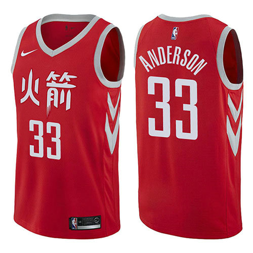 Camiseta baloncesto Ryan Anderson 33 Ciudad 2017-18 Rojo Houston Rockets Hombre